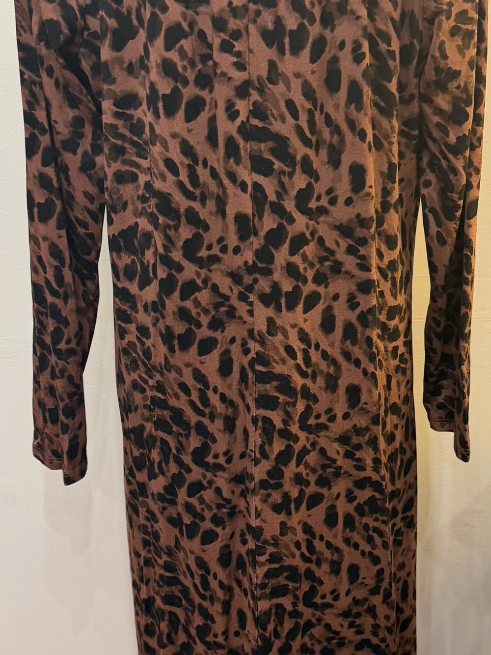 Brown Leopard Print Long Sleeve Maxi Dress Old Navy - Picture 3 of 3